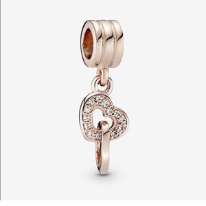 Pandora Rose Gold Interlocking Double Heart Dangle Charm